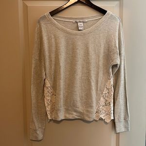 American Rag Crochet Cutout Sweater, Sand, size L